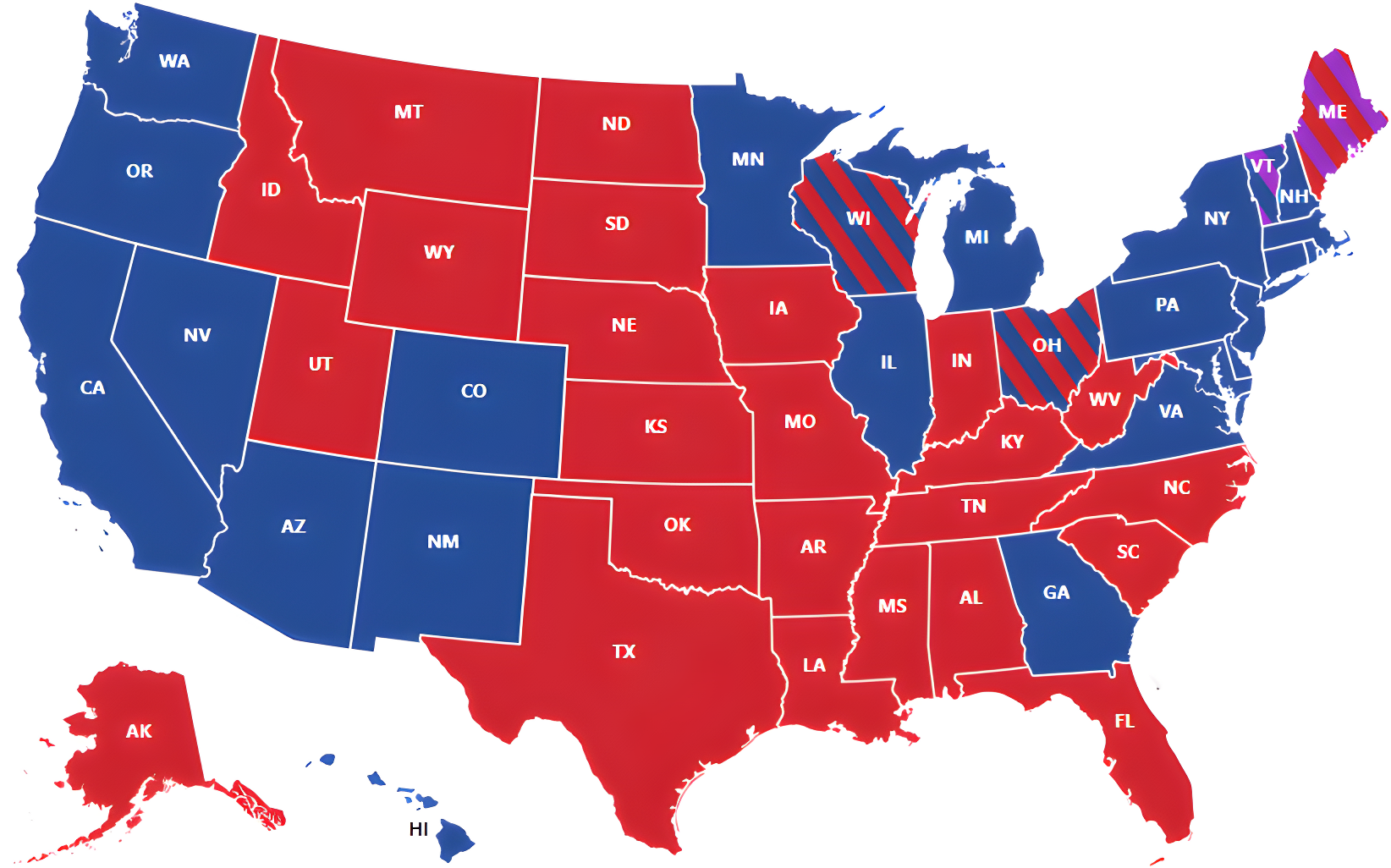 2025 Senate Nowcast Map